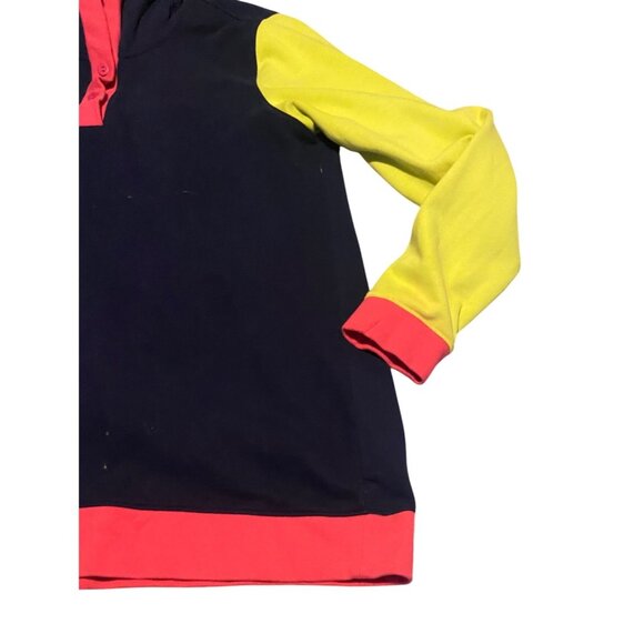Colorblock Hooded Sweatshirt By Lands End L 14-16 Cotton Blend Long Sleeve - Picture 9 of 10